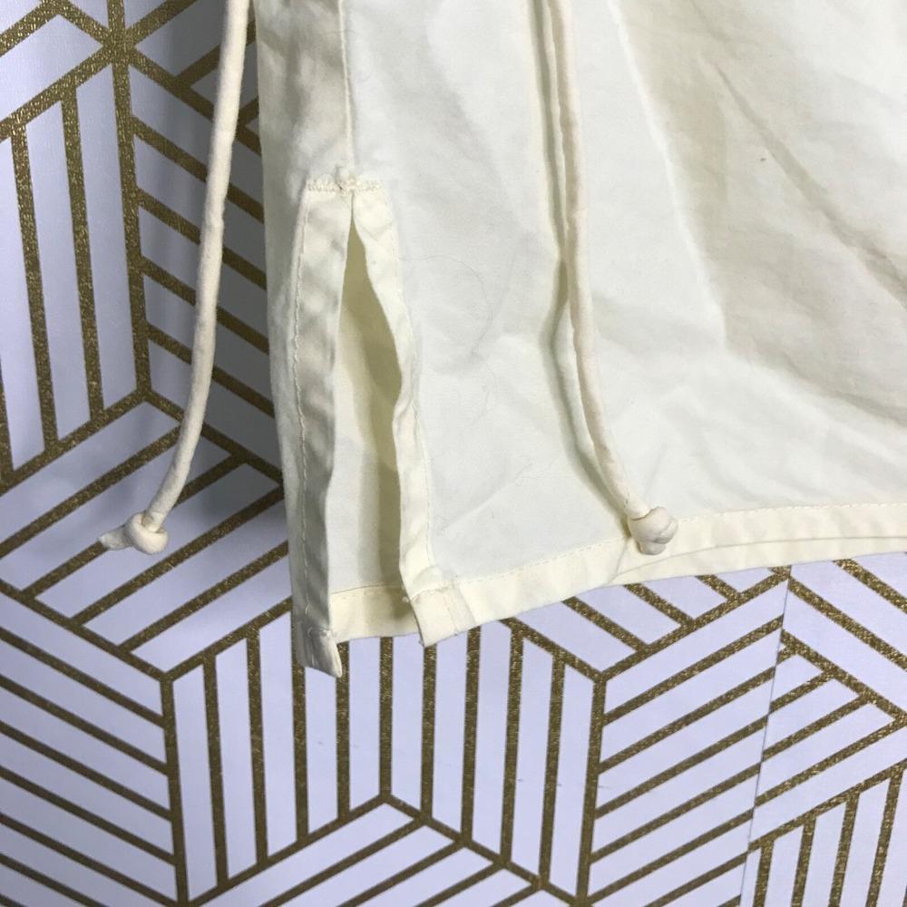 Tory Burch Womens Sleeveless Cotton Tee Size 0 Light Yellow Ruched Shoulder - Picture 4 of 9
